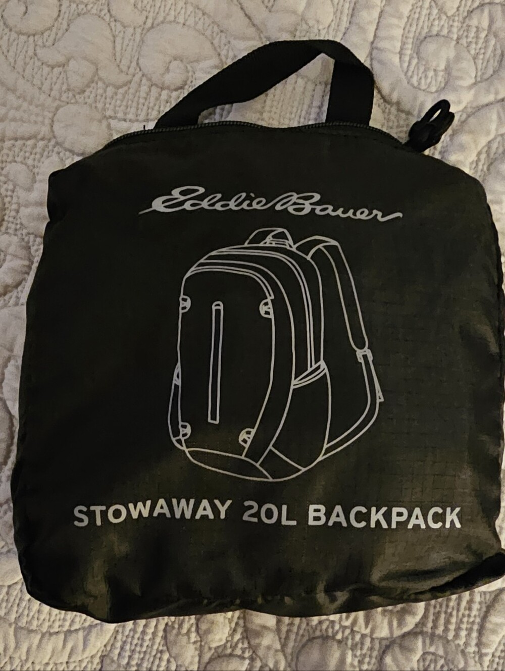 Packable Black Men’s Backpack - Eddie BAUER NWOT
